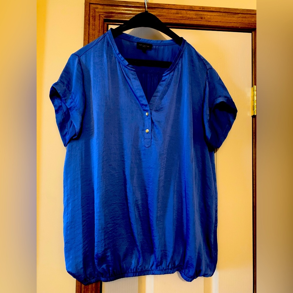 The Limited blue blouse with gold buttons, xl